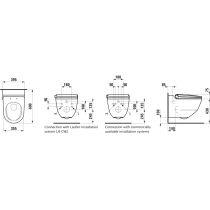 LAUFEN CLEANET RIVA Závesné WC rimless so zabudovanou bidetovou spŕškou, WC sedadlo s poklopom so spomaľovacím mechanizmom, diaľkový ovládač, LCC biela s brúsenou zlatou 401, 600x395 mm, H8206914010001
