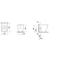 LAUFEN MEDA, Stacionárne WC, 'Silent flush', Rimless, hlboké splachovanie, vodorovný/zvislý odpad Vario, Biela LCC 400, 540x360 mm, H8231114000001