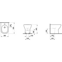 LAUFEN LUA Stojaci bidet, 520x360mm, Biela LCC 400, H8320824003021