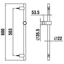 LAUFEN SHOWER PROGRAMME Sprchová tyč 'TwinGliss', dĺžka 6000 mm, PVD svetlo zlatá matná 462, HF904791462000
