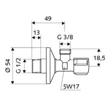 Schell rohový ventil, G1/2"xG3/8", 05 212 0699