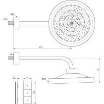 IDEALRAIN SOLOS 3-funkčná hlavová sprcha Ø 330 mm s LED svetlom, s diaľkovým ovládaním, s nástenným pripojením, farba povrchu chróm,A7890AA