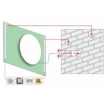 ZRKADLO 80x80 cm, s kruhovým svetlením v zrkadle Ø55 cm, AA8080