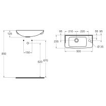 Eurovit umývadielko 50x23,5 cm, R421901