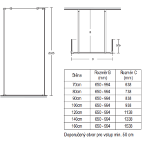 Synergy Wetroom priečna vzpera, L6229EO