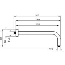 IdealRain pripojenie zo steny 30 cm, B9444A5