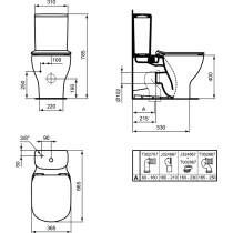 Tesi WC kombi nádrž 3/4,5l, spodné napúšťanie, T3568V3