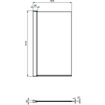 Conncet 2 Vaňová zástena 80 cm, hranatý tvar T9923EO
