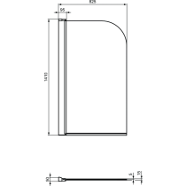 Conncet 2 Vaňová zástena 80 cm, zaoblený tvar T9924V3