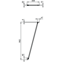 CONNECT 2 WETROOM Uhlová vzpera 100 cm, K9381V3