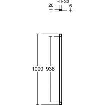 CONNECT 2 WETROOM Stropná vzpera 100 cm, K9382VA