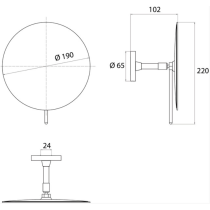 FLOW Kozmetické zrkadlo ∅19 cm, CM02, 109400106