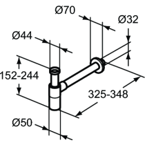 UNIV Umývadlový zápachový uzáver (polsifón), T4441XG
