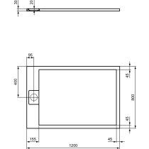 I.LIFE ULTRA FLAT S 120x80 cm Sprchová vanička Piesková, T5220FT