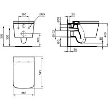 CONCA  WC závesné Aquablade 55x36 cm, T3686MA