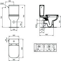 I.LIFE B WC kombi nádrž 6/3l, bočné napúšťanie, T472501