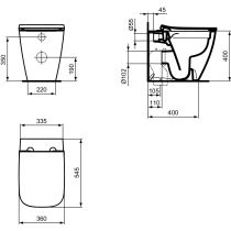 I.LIFE B WC stacionárne hranaté RIMLESS+, 54x36 cm, T461601