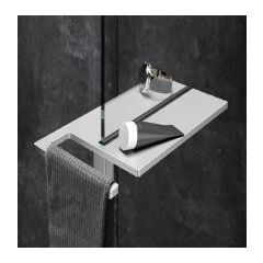 HUPPE Polica pre samostatne stojace steny Shower Board, strieborná matná, SL2401087