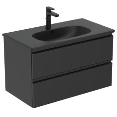 TESI Skrinka pod umývadlo 80 cm, farba hodvábne čierna, T0051ZT TESI Skrinka pod umývadlo 80 cm, farba hodvábne čierna, T0051ZT