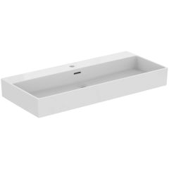 EXTRA Umývadlo 100x45 cm, s otvorom pre batériu, farba biela lesklá, s prepadovým otvorom, T390501 EXTRA Umývadlo 100x45 cm, s otvorom pre batériu, farba biela lesklá, s prepadovým otvorom, T390501