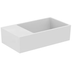 EXTRA Umývadielko 45x25 cm, odkladacia plocha v Ľavo, farba biela lesklá, s prepadovým otvorom, T391901 EXTRA Umývadielko 45x25 cm, odkladacia plocha v Ľavo, farba biela lesklá, s prepadovým otvorom, T391901