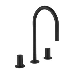 LAUFEN Kartell LAUFEN Umývadlová trojotvorová stojančeková batéria, otočný výtok 165 mm, prietok 5,7 l/min, bez automatického výpustu, PVD Titán čierný matný 081, H3123330812201