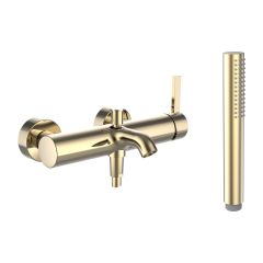 LAUFEN Kartell LAUFEN Vaňová nástenná páková batéria, vrátane syntetickej sprchovej hadice 1800 mm a ručnej sprchy Twinstick, PVD Zlatá lesklá 001, H3213370011411 LAUFEN Kartell LAUFEN Vaňová nástenná páková batéria, vrátane syntetickej sprchovej hadice 1800 mm a ručnej sprchy Twinstick, PVD Zlatá lesklá 001, H3213370011411