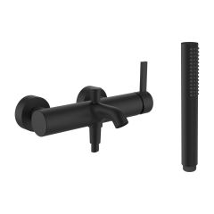 LAUFEN Kartell LAUFEN Vaňová nástenná páková batéria, vrátane syntetickej sprchovej hadice 1800 mm a ručnej sprchy Twinstick, PVD Titán čierný matný 081, H3213370811411 LAUFEN Kartell LAUFEN Vaňová nástenná páková batéria, vrátane syntetickej sprchovej hadice 1800 mm a ručnej sprchy Twinstick, PVD Titán čierný matný 081, H3213370811411