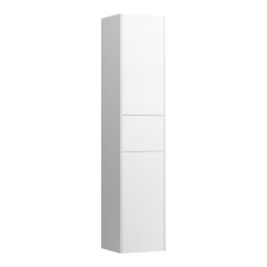 LAUFEN BASE Vysoká skrinka, 2 dvierka a zásuvka, pánty dvierok vľavo (bočnice korpusu s výrezom), 350x335x1650 mm, Biela matná 260, H4027211102601