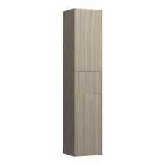 LAUFEN BASE Vysoká skrinka, 2 dvierka a zásuvka, pánty dvierok vľavo (bočnice korpusu s výrezom), 350x335x1650 mm, Bledý brest 262, H4027211102621