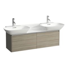 LAUFEN BASE Skrinka pod umývadlo, s 2 zásuvkami, pre umývadlo H814304, s držiakom z eloxovaného hliníka, 1170x350x360 mm, Bledý brest 262, H4030151102621