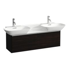 LAUFEN BASE Skrinka pod umývadlo, s 2 zásuvkami, pre umývadlo H814304, s držiakom z eloxovaného hliníka, 1170x350x360 mm, Tmavohnedý brest 263, H4030151102631