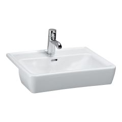 LAUFEN LAUFEN PRO Polozápustné umývadlo, vrátane montážneho príslušenstva 8.9909.0 bez otvrou pre batériu s prepadom, 560x440 mm, farba Biela, H8129610001091