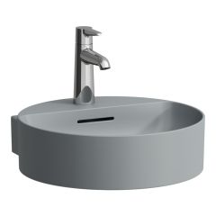 LAUFEN VAL Umývadlo, brúsená spodná hrana s jedným otvorom pre batériu, bez prepadu, SaphirKeramik, 400x425 mm, farba Grafit mat, H8132817581111 LAUFEN VAL Umývadlo, brúsená spodná hrana s jedným otvorom pre batériu, bez prepadu, SaphirKeramik, 400x425 mm, farba Grafit mat, H8132817581111