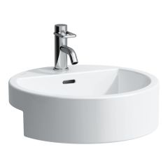 LAUFEN LIVING BY LAUFEN Polozápustné umývadlo bez otvrou pre batériu s prepadom, 460x460 mm, farba Biela, H8134310001091