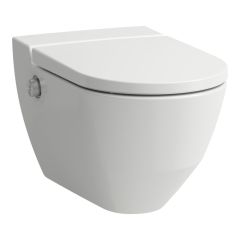 LAUFEN CLEANET NAVIA Závesné WC rimless so zabudovanou bidetovou spŕškou, WC sedadlo s poklopom so spomaľovacím mechanizmom, Biela matná 757, 580x370 mm, H8206017570001 LAUFEN CLEANET NAVIA Závesné WC rimless so zabudovanou bidetovou spŕškou, WC sedadlo s poklopom so spomaľovacím mechanizmom, Biela matná 757, 580x370 mm, H8206017570001