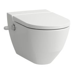 LAUFEN CLEANET NAVIA Závesné WC rimless so zabudovanou bidetovou spŕškou, WC sedadlo s poklopom so spomaľovacím mechanizmom, Biela LCC Active A00, 580x370 mm, H820601A007171