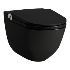 LAUFEN CLEANET RIVA Závesné WC rimless so zabudovanou bidetovou spŕškou, WC sedadlo s poklopom so spomaľovacím mechanizmom, diaľkový ovládač, Čierna matná 716, 600x395 mm, H8206917160001