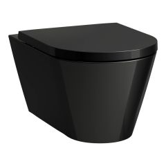LAUFEN Kartell LAUFEN, Závesné WC Silent flush, Rimless, Čierna lesklá 020, 545x370 mm, H8213310200001 LAUFEN Kartell LAUFEN, Závesné WC Silent flush, Rimless, Čierna lesklá 020, 545x370 mm, H8213310200001