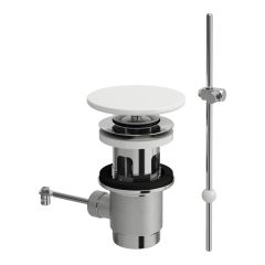 LAUFEN PALOMBA COLLECTION Odpadový ventil s automatickou zátkou s prepadom, vrátane keramickej krytky SaphirKeramik, 80x80 mm, farba Biela matná, H8981917570001 LAUFEN PALOMBA COLLECTION Odpadový ventil s automatickou zátkou s prepadom, vrátane keramickej krytky SaphirKeramik, 80x80 mm, farba Biela matná, H8981917570001
