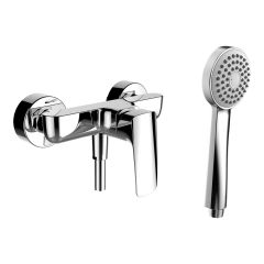 LAUFEN LAURIN Sprchová nástenná páková batéria, s ručnou sprchou 80 mm a syntetickou sprchovou hadicou 1600 mm, Chróm 100, HF500750100600