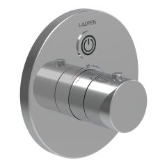 LAUFEN SHOWERTRONIC Vrchný set podomietkovej sprchovej termostatickej samouzatváracej batérie, hygienický preplach, napájanie zo siete 230 V, s Bluetooth adaptérom, pre Simibox alebo Simibox Light, Chróm 100, HF707030100000