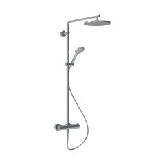 LAUFEN VIVID Sprchový sloup, termostatická baterie, chrom, hlavová sprcha 250 mm ABS, ruční sprcha MyTwin100 - 1 funkce, sprchová hadice 160 cm, Chróm 100, HF905452100625