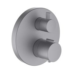 LAUFEN TWINPLUS|THERM Vrchná termostatická sada pre podomietkové sprchové batérie s 1-cestným prepínačom, PVD inox kartáčovaná oceľ 423, HF905474423000 LAUFEN TWINPLUS|THERM Vrchná termostatická sada pre podomietkové sprchové batérie s 1-cestným prepínačom, PVD inox kartáčovaná oceľ 423, HF905474423000