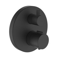 LAUFEN TWINPLUS|THERM Vrchná termostatická sada pre podomietkové sprchové batérie s 1-cestným prepínačom, PVD titán čierný mat 428, HF905474428000 LAUFEN TWINPLUS|THERM Vrchná termostatická sada pre podomietkové sprchové batérie s 1-cestným prepínačom, PVD titán čierný mat 428, HF905474428000