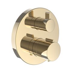 LAUFEN TWINPLUS|THERM Vrchná termostatická sada pre podomietkové sprchové batérie s 1-cestným prepínačom, PVD Zlatá lesklá 463, HF905474463000 LAUFEN TWINPLUS|THERM Vrchná termostatická sada pre podomietkové sprchové batérie s 1-cestným prepínačom, PVD Zlatá lesklá 463, HF905474463000