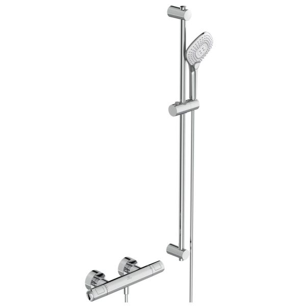 CERATHERM T100 Sprchová nástenná termostatická batéria, so sprcovou kombináciou tyč 90 cm, A7235AA