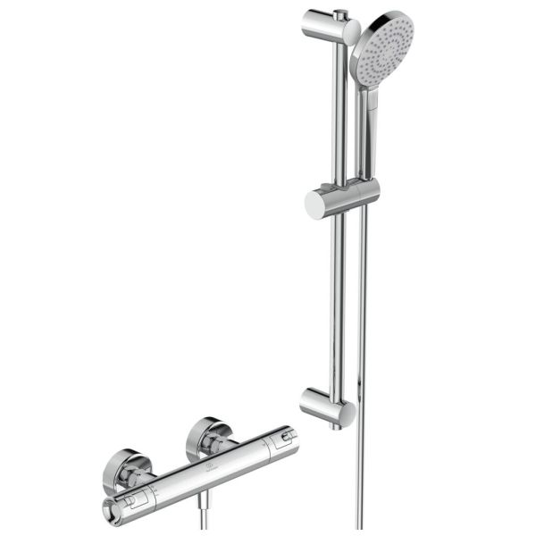 CERATHERM T50 Sprchová nástenná termostatická batéria, so sprcovou kombináciou tyč 60 cm, A7217AA