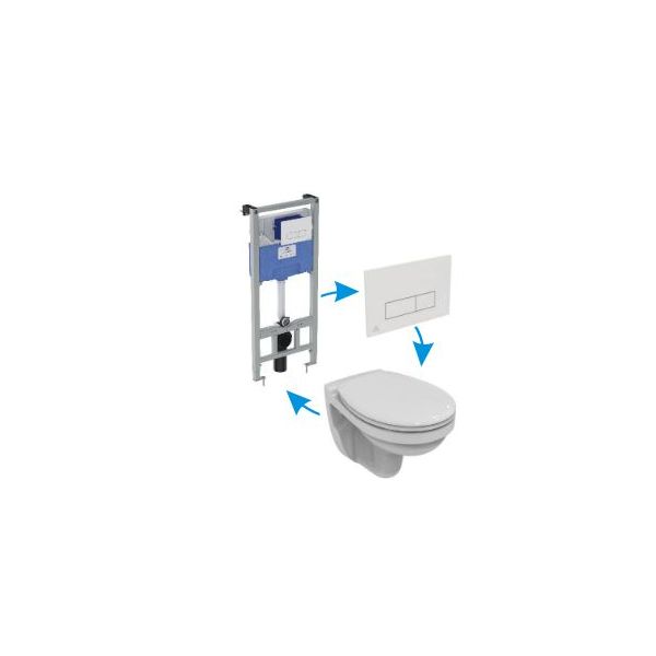 PACK SIMPLICITY WC - závesné E8769 + WC sedadlo E1317 + nádržka R020467, R009467 + dvojtlačítko, R0121AC