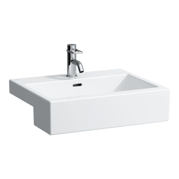 LAUFEN LIVING BY LAUFEN Polozápustné umývadlo bez otvrou pre batériu s prepadom, 550x460 mm, farba Biela, H8134320001091